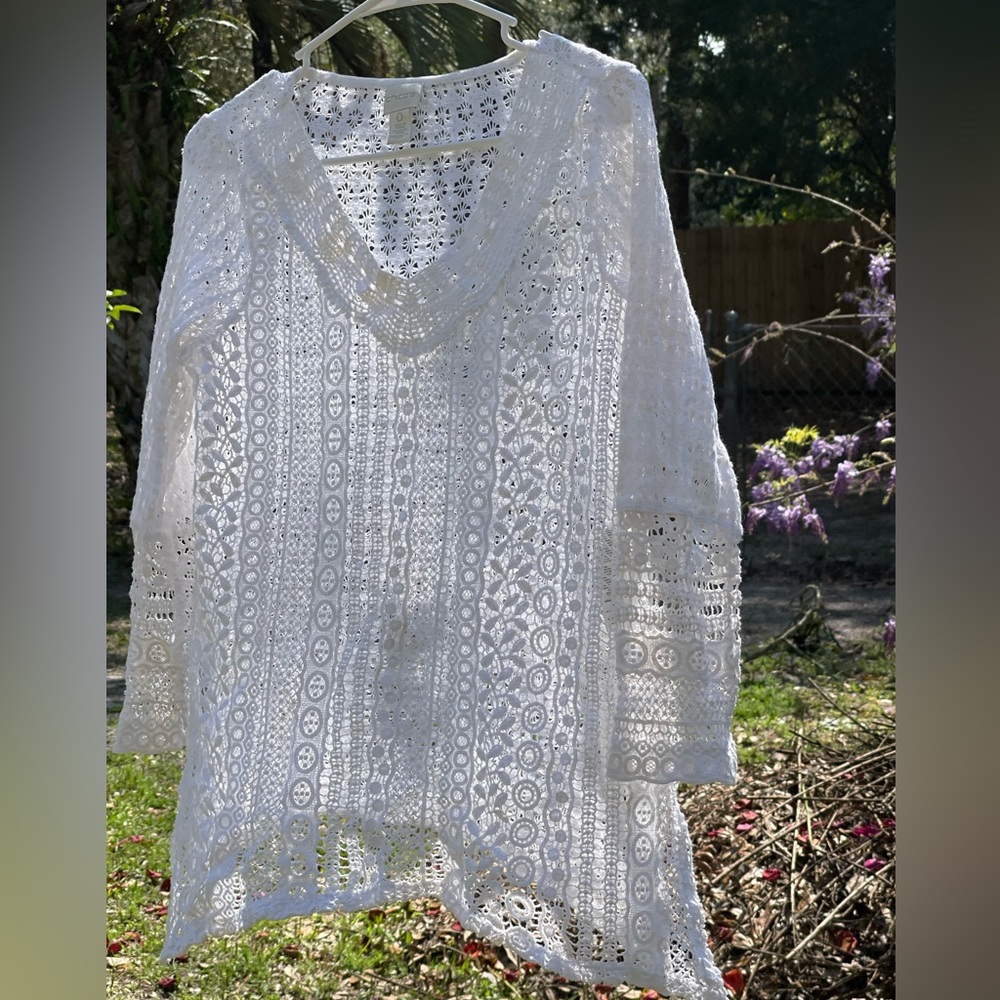 Chicos crochet bathing suit or shirt cover up